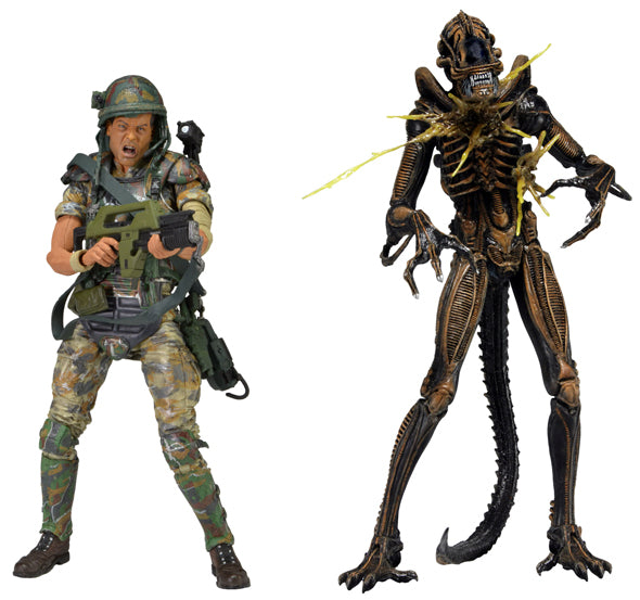 neca エイリアン2 フィギュアヒックスvsゼノモーフ，ハドソンvsゼノモーフ Aliens 7 Inch Action Figure 2-Pack Series - Hudson vs Alien