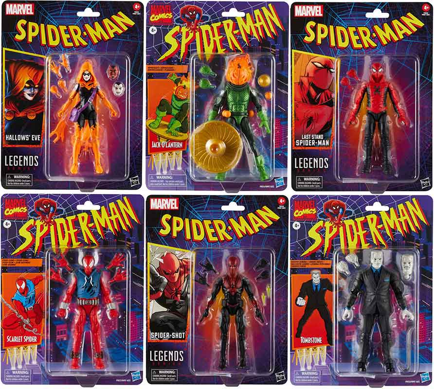Marvel Legends Retro 6 Inch Action Figure Spider-Man Wave 4 - Set