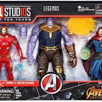 Marvel Legends Studios 6 Inch Action Figure 10th Anniversary Series 3-Pack - Iron Man Mark L - Thanos - Doctor Strange