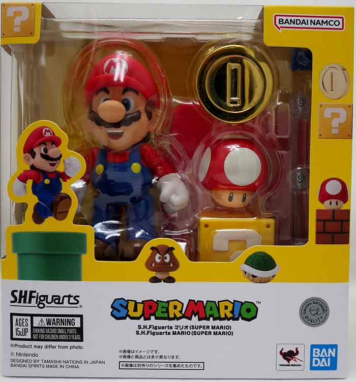 ゲームキャラクター SHFiguarts Super Mario Figure Set Super Mario 5 Inch Action Figure S.H. Figuarts - Mario Reissue