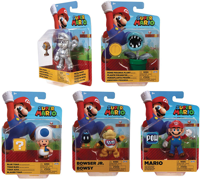 その他 MARIO Super Mario World Of Nintendo 4 Inch Action Figure Wave 21 - Set