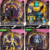 Disney Mirrorverse 5 Inch Action Figure Basic Wave 1 - Set of 4 (Belle - Goofy - Mickey - Sulley)