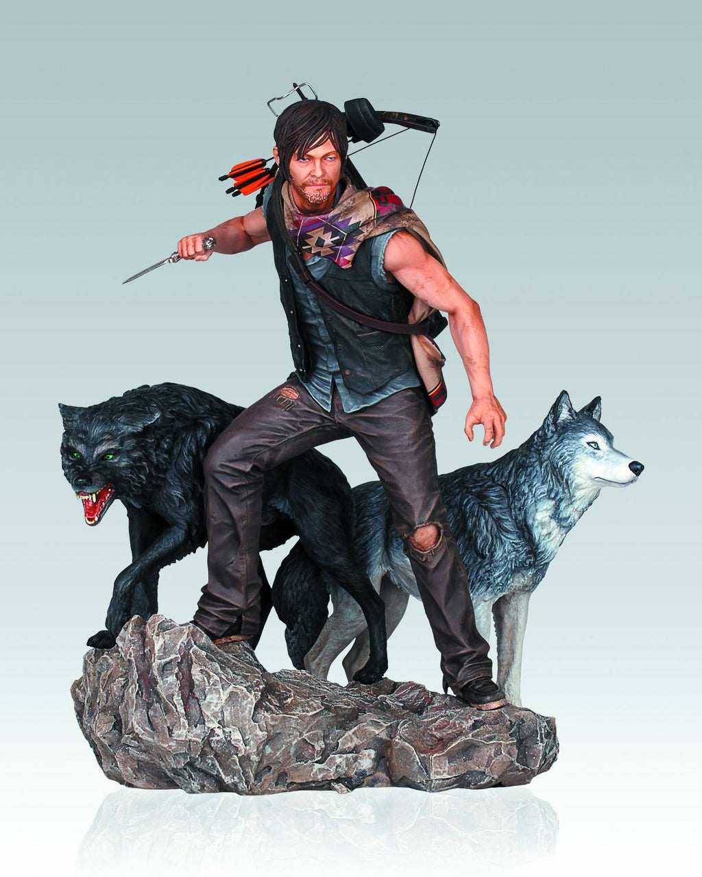 The Walking Dead 10 Inch Statue Figure 1/8 Scale TV Series - Daryl And The Wolves (Shelf Wear Packaging)