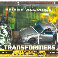 Transformers 8 Inch Action Figure Human Alliance (2010 Wave 1) - AUTOBOT JAZZ w/ motorcycle and Capt. Lennox