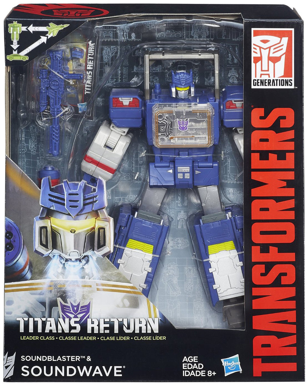 Transformers Generations Titans Return 8 Inch Action Figure Leader Class - Soundwave