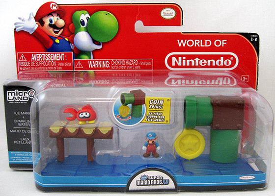 World Of Nintendo Super Mario Bros. U 2 Inch Action Figure Micro Land 3-Pack Wave 2 - Sparkling Water with Ice Mario
