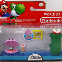 World Of Nintendo Super Mario Bros. U 2 Inch Action Figure Micro Land 3-Pack Wave 2 - Sparkling Water with Red Toad