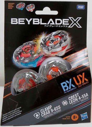 Beyblade X Booster Pack 2-Pack - Clamp Crab 9-65S & Crest Leon 4-55A