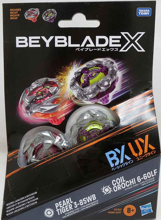 Beyblade X Booster Pack 2-Pack - Pearl Tiger 3-85WB & Coil Orochi 6-6OLF