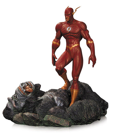 DC Collectible 6 Inch Statue Figure - Flash vs Gorilla Grodd Patina