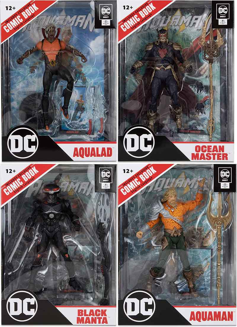 DC Direct Comic 7 Inch Action Figure Aquaman Wave 3 - Set of 4 (Aqualad - Aquaman - Black Manta - Ocean Master)