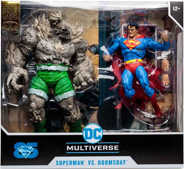 DC Multiverse 7 Inch Action Figure 2-Pack Exclusive - Superman vs Doomsday Gold Label