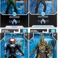 DC Multiverse Aquaman And The Lost Kingdom 7 Inch Action Figure Series 1 - Set of 4 (2X Aquaman - Kordax - Black Manta)