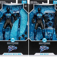 DC Multiverse Blue Beetle 7 Inch Action Figure - Set of 2 (Blue Beetle Regular & Battle Mode)