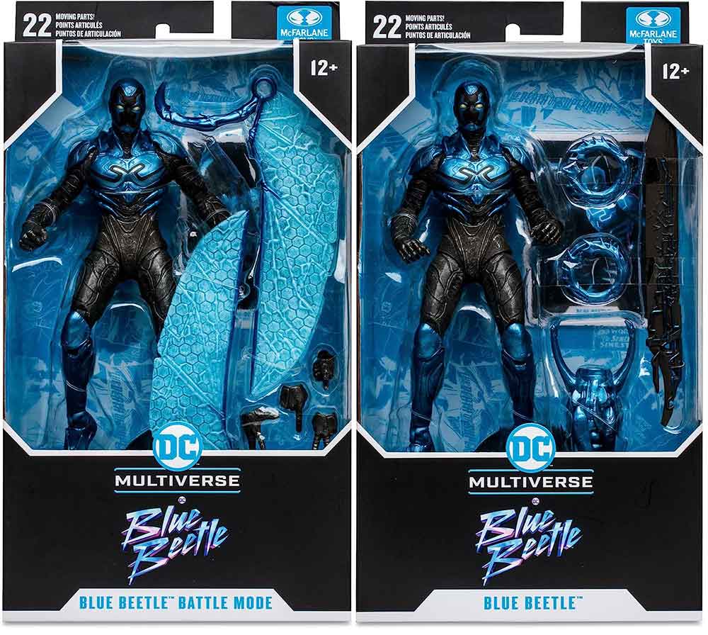 DC Multiverse Blue Beetle 7 Inch Action Figure - Set of 2 (Blue Beetle Regular & Battle Mode)