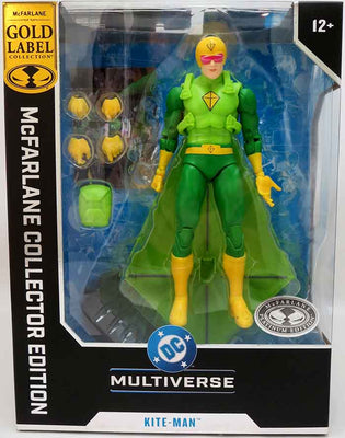 DC Multiverse Collector 7 Inch Action Figure Batman Rogues Exclusive - Kite Man Gold Label Platinum