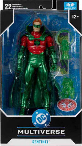 DC Multiverse Green Lantern 7 Inch Action Figure Exclusive - Sentinel (Alan Scott) Red Platinum