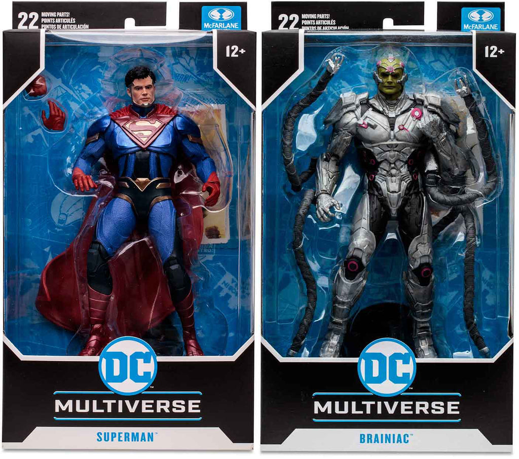 DC Multiverse Injustice 7 Inch Action Figure Gaming Wave 10 - Set of 2 (Superman - Brainiac)