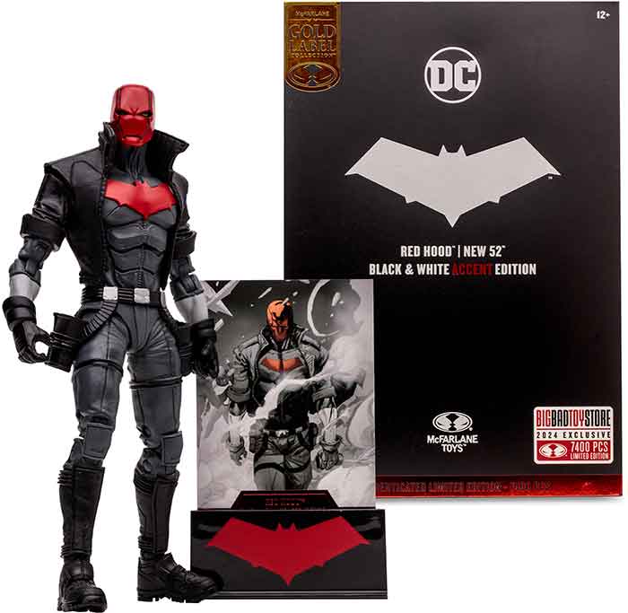 DC Multiverse New 52 7 Inch Action Figure Black & White Exclusive - Red hood Gold Label