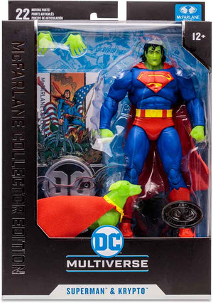 DC Multiverse Return Of Superman 7 Inch Action Figure Collector Edition Exclusive - Superman & Krypto Platinum