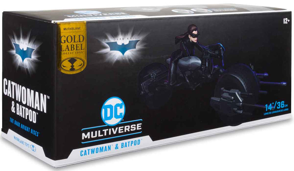 DC Multiverse The Dark Knight Rises 7 Inch Scale Vehicle Figure Exclusive - Catwoman and Batpod Gold Label