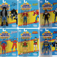 DC Super Powers 4 Inch Action Figure Wave 10 - Set of 6 (Lobo - Flash - Atom - Robin Square Buckle - Batman - Superman)