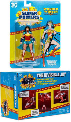 DC Super Powers 4 Inch Scale Vehicle Figure Wave 4 - Set of 2 (Wonder Woman & Invisible Jet)