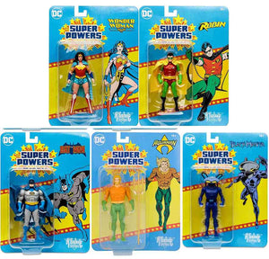 DC Super Powers 4 Inch Action Figure Wave 4 - Set of 5 (Black Manta - Robin - Batman - Aquaman - Wonder Woman)