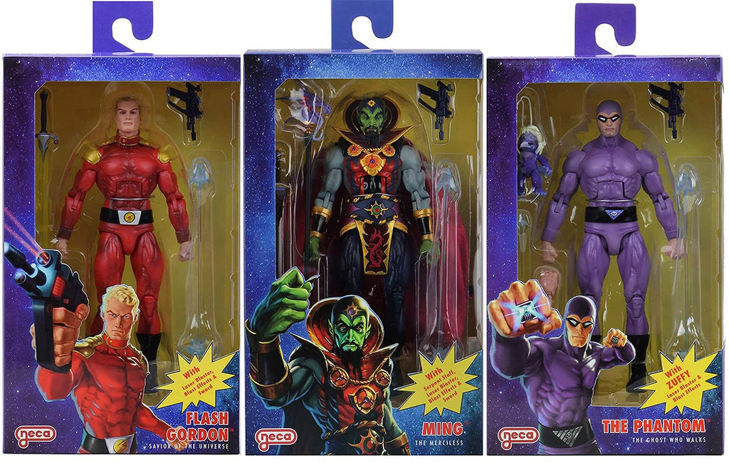 Defenders Of The Earth 6 Inch Action Figure Series 1 - Set of 3 (Flash - Ming - Phantom) (Purple Packaging)