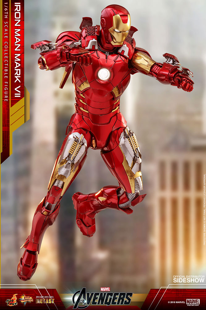 Die Cast Avengers 12 Inch Figure Movie Masterpiece 1/6 Scale Series - Iron Man Mark VII Hot Toys 903752