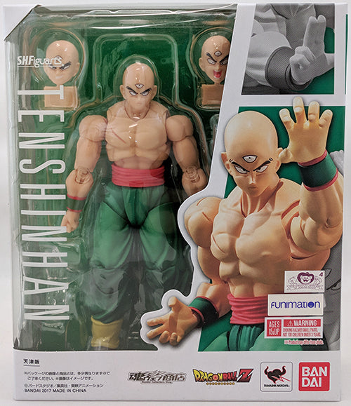 Dragonball Z 6 Inch Action Figure S.H. Figuarts Tien Shinhan Shelf Wear Packaging