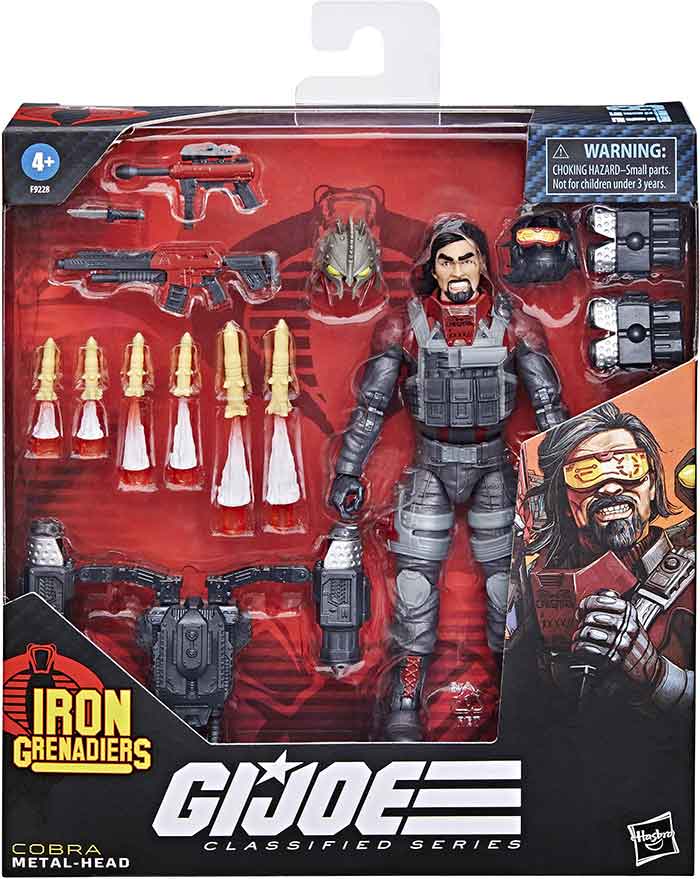 G.I. Joe Classified 6 Inch Action Figure Iron Grenadiers Deluxe - Cobra Metal-Head