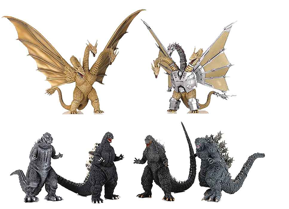 History Of Godzilla 4 Inch Static Figure Hyper Model Trading - Set of 6 Part 1