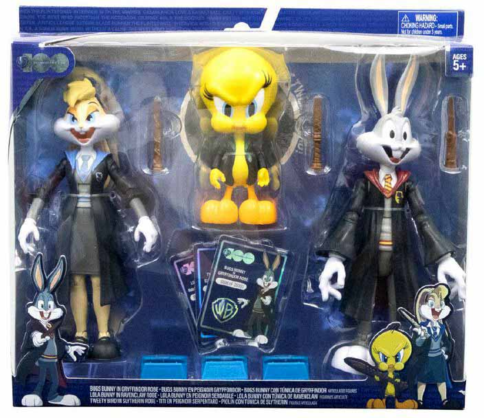 Looney Tunes 7 Inch Action Figure WB 100 3-Pack - Bugs Bunny - Lola Bunny - Tweety in Robes