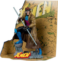 Marvel Collectible 7 Inch Statue Figure 1/10 Scale Posed Scene - Gambit (X-Men #1)