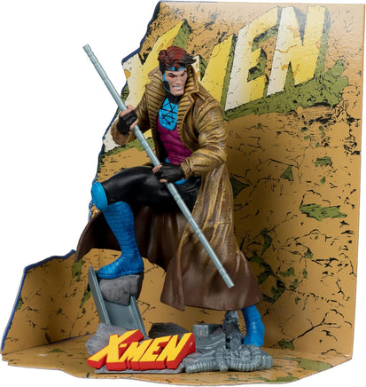 Marvel Collectible 7 Inch Statue Figure 1/10 Scale Posed Scene - Gambit (X-Men #1)