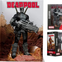 Marvel Collectible 12 Inch Statue Figure 1/6 Scale Posed Scene Exclusive - Deadpool Grey Suit Red Platinum