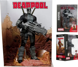 Marvel Collectible 12 Inch Statue Figure 1/6 Scale Posed Scene Exclusive - Deadpool Grey Suit Red Platinum