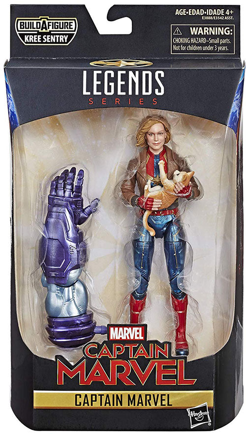 Marvel Legends Captain Marvel 6 Inch Action Figure BAF Kree Sentry - Captain Marvel in Bomber Jacket