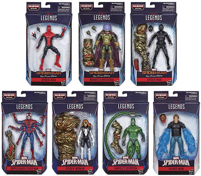 Marvel Legends Spider-Man 6 Inch Action Figure BAF Molten Man - Set of 7 (BAF Molten Man)