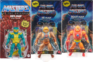 Masters Of The Universe Origins 5 Inch Action Figure Wave 15 - Set of 3 (Beastman - Mer-Man - He-Man)