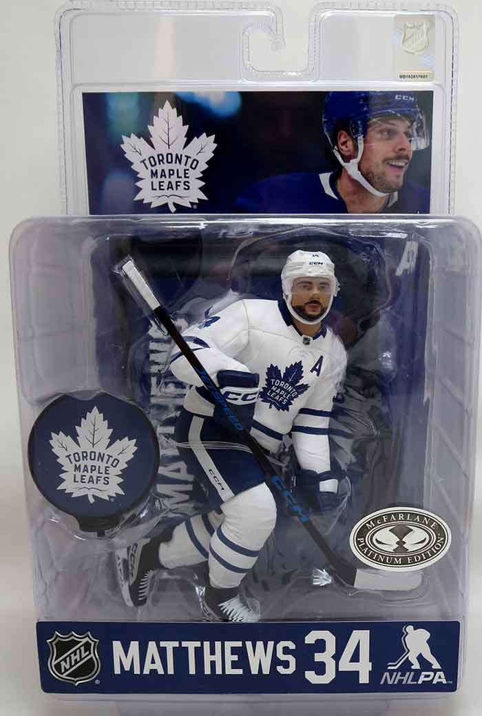 McFarlane SportsPicks NHL 7 Inch Static Figure Series 1 Exclusive - Auston Matthews White Jersey Platinum