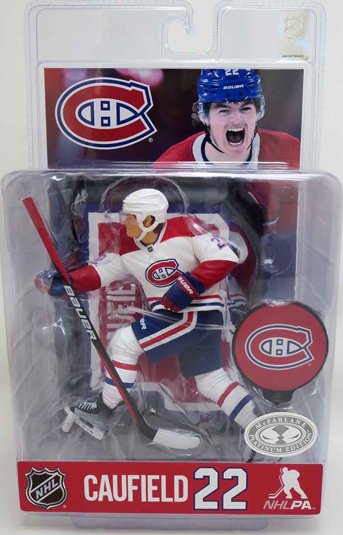 McFarlane SportsPicks NHL 7 Inch Static Figure Series 1 Exclusive - Cole Caufield White Jersey Platinum