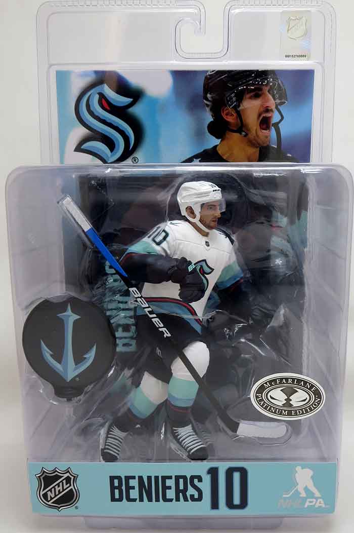 McFarlane SportsPicks NHL 7 Inch Static Figure Series 1 Exclusive - Matty Beniers White Jersey Platinum