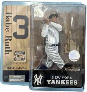 MLB Baseball Cooperstown 6 Inch Static Figure Series 2 - Babe Ruth White Stripe Jersey