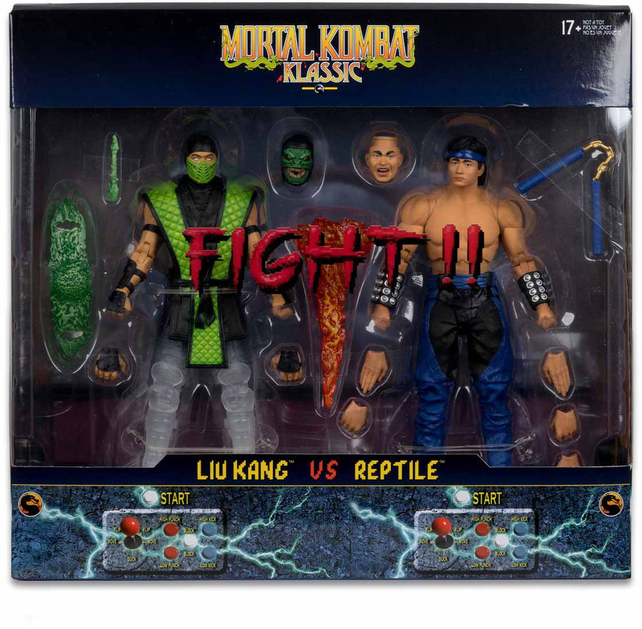 Mortal Kombat Klassic 7 Inch Action Figure 2-Pack - Liu Kang vs Reptil ...