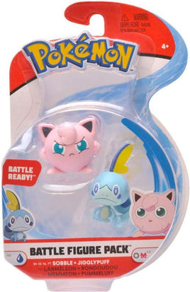 Pokemon 2 Inch Action Figure Battle Figure Pack - Jigglypuff and Sobble