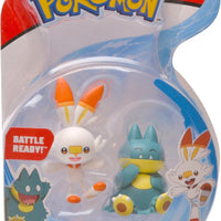 Pokemon 2 Inch Action Figure Battle Figure Pack - Munchlax and Scorbunny