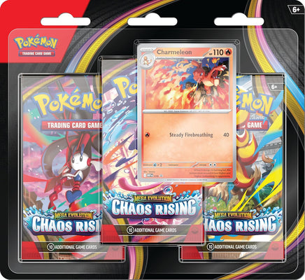 Pokemon Trading Card Game - Mega Evolution Chaos Rising Triple Pack (1 Foil Promo Card & 3 Booster Packs)
