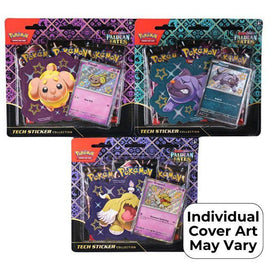 Pokemon Trading Card Game - Paldean Fates Tech Sticker Collection Display - 12 Blisters 36 Packs